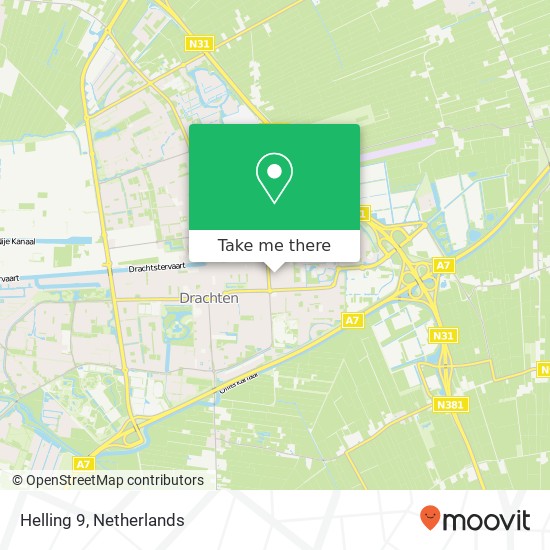 Helling 9, 9202 TP Drachten map