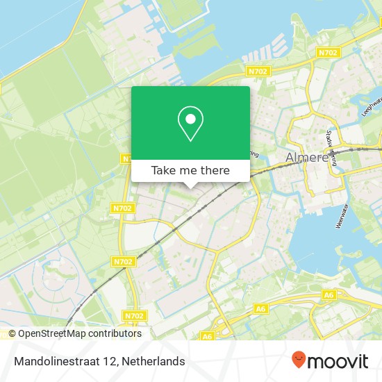 Mandolinestraat 12, 1312 LX Almere-Stad Karte