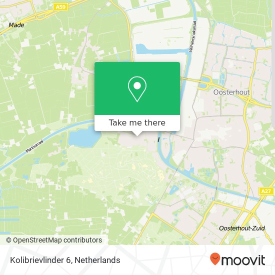 Kolibrievlinder 6, 4904 ZG Oosterhout map