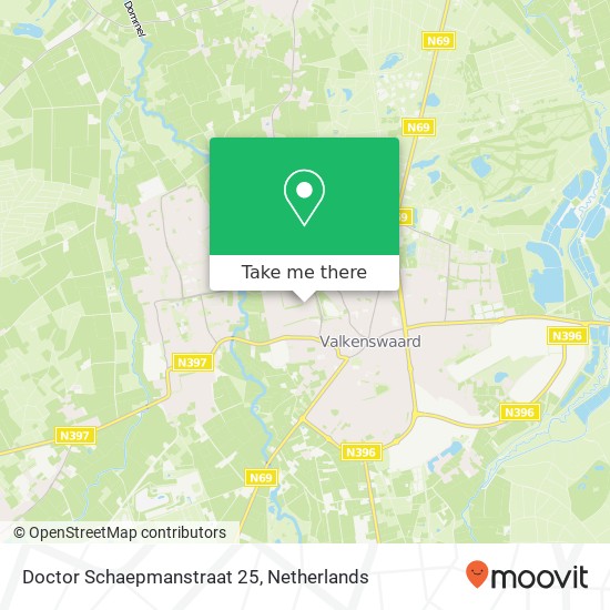 Doctor Schaepmanstraat 25, Doctor Schaepmanstraat 25, 5554 SH Valkenswaard, Nederland Karte