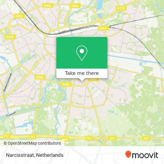 Narcisstraat, Narcisstraat, 5615 BD Eindhoven, Nederland map