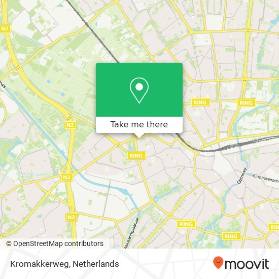 Kromakkerweg, Kromakkerweg, 5616 Eindhoven, Nederland Karte