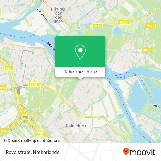 Ravelstraat, Ravelstraat, 2983 Ridderkerk, Nederland Karte