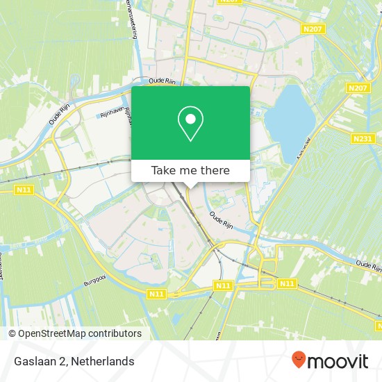 Gaslaan 2, 2405 BR Alphen aan den Rijn map