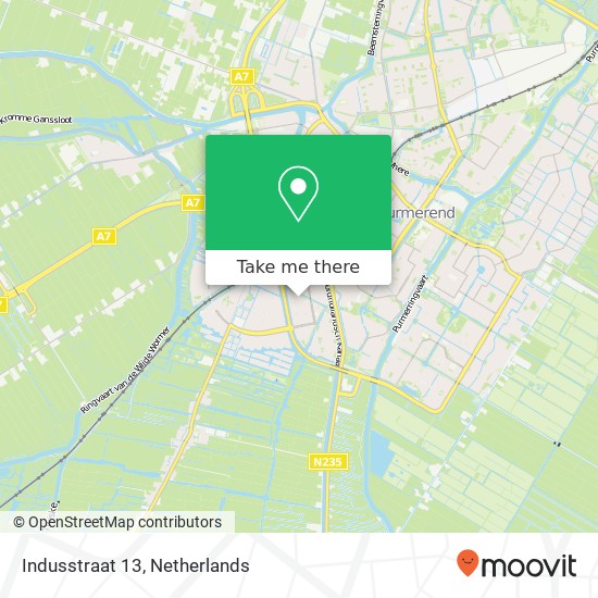 Indusstraat 13, Indusstraat 13, 1448 CW Purmerend, Nederland Karte