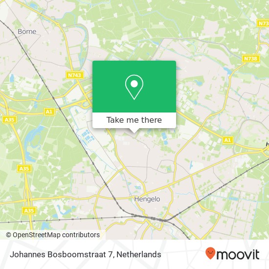 Johannes Bosboomstraat 7, 7556 KR Hengelo map