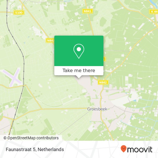 Faunastraat 5, 6561 ZL Groesbeek map