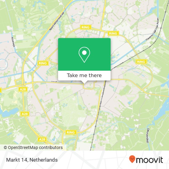 Markt 14, 9401 GT Assen map