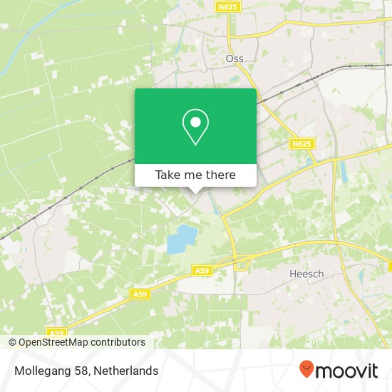 Mollegang 58, 5344 LT Oss map