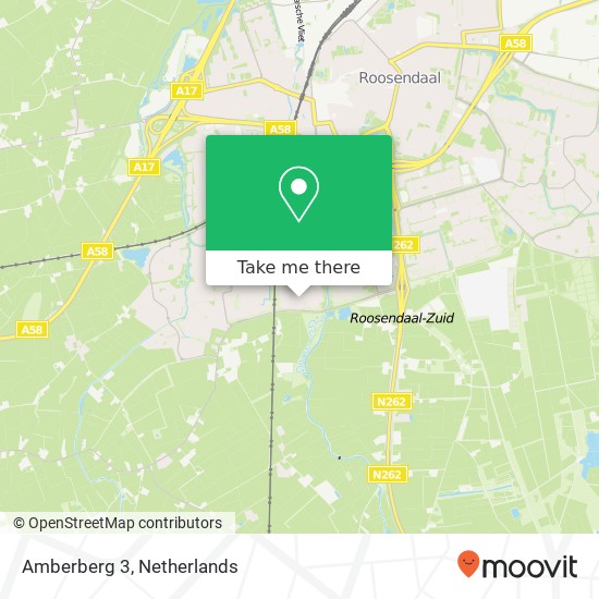 Amberberg 3, 4707 NP Roosendaal Karte