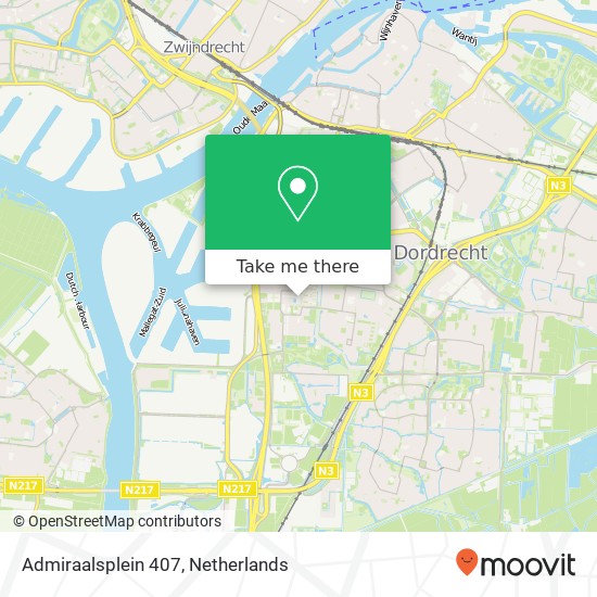 Admiraalsplein 407, Admiraalsplein 407, 3317 BK Dordrecht, Nederland Karte