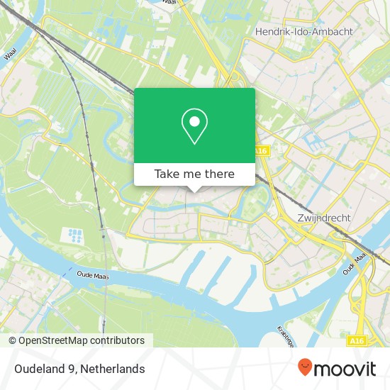 Oudeland 9, 3335 VH Zwijndrecht Karte