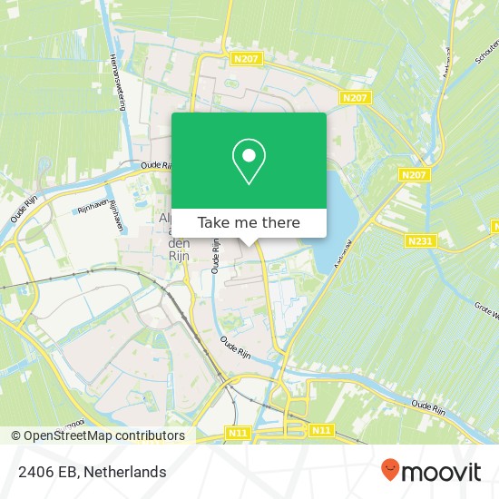 2406 EB, 2406 EB Alphen aan den Rijn, Nederland map