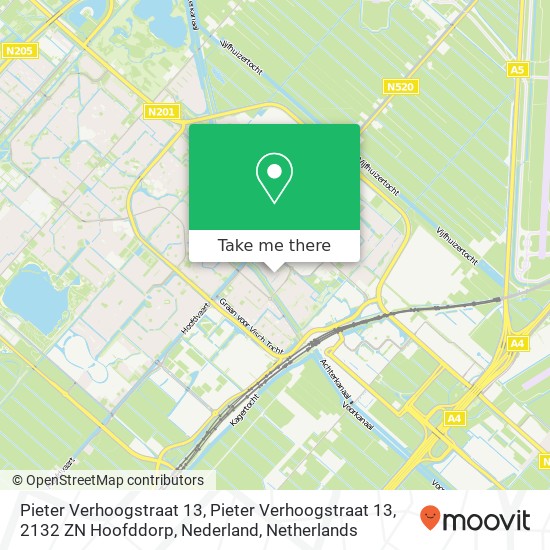 Pieter Verhoogstraat 13, Pieter Verhoogstraat 13, 2132 ZN Hoofddorp, Nederland map