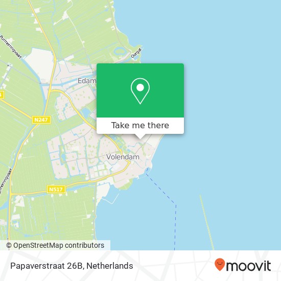 Papaverstraat 26B, Papaverstraat 26B, 1131 HK Volendam, Nederland Karte