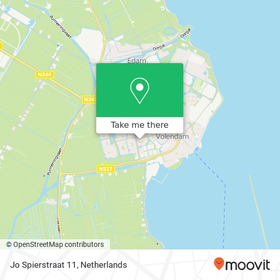 Jo Spierstraat 11, 1132 XA Volendam map