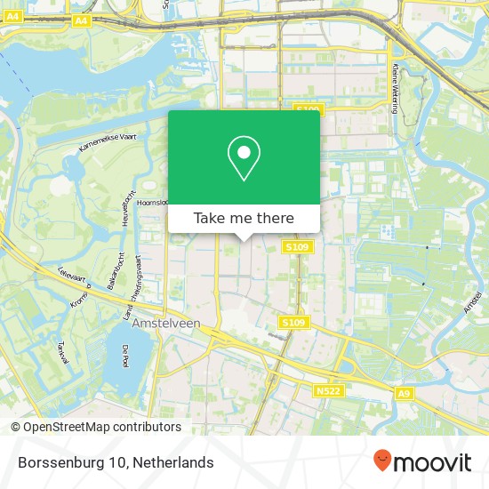 Borssenburg 10, 1181 NV Amstelveen Karte