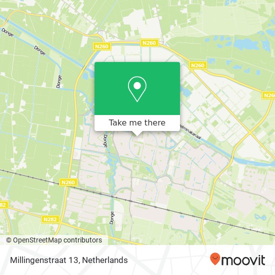 Millingenstraat 13, Millingenstraat 13, 5045 JA Tilburg, Nederland map