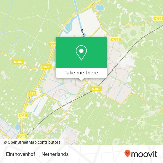 Einthovenhof 1, 3863 AW Nijkerk map