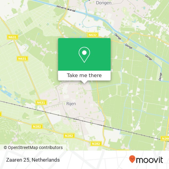 Zaaren 25, 5122 GG Rijen Karte