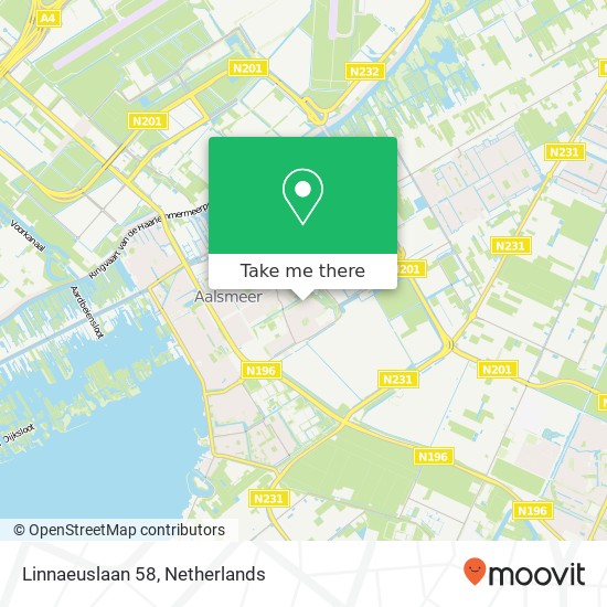 Linnaeuslaan 58, 1431 JW Aalsmeer Karte