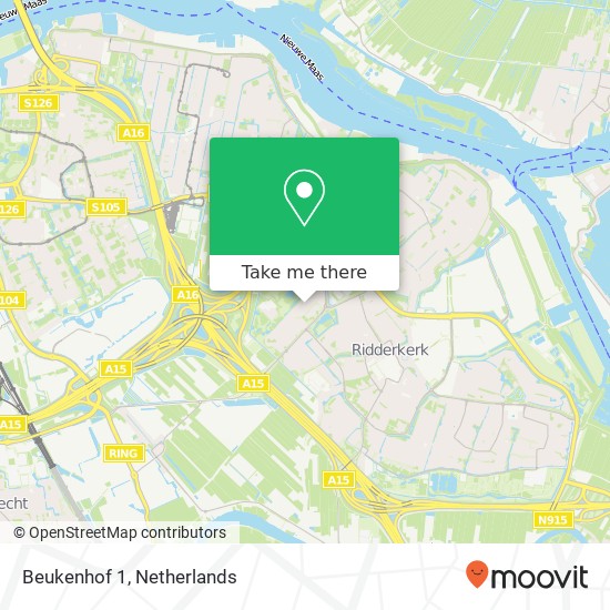 Beukenhof 1, 2982 CB Ridderkerk map