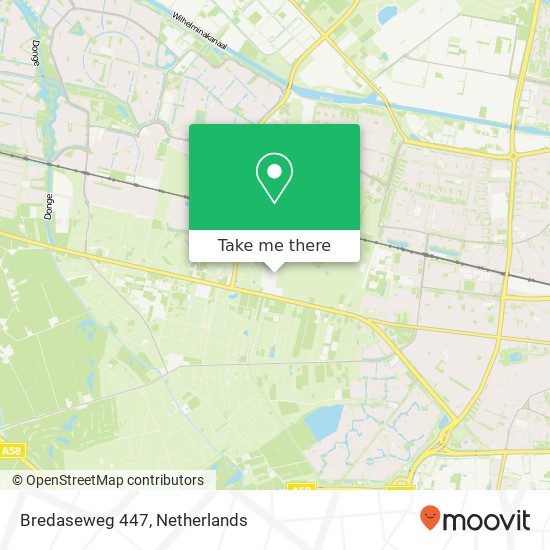 Bredaseweg 447, 5036 NA Tilburg map