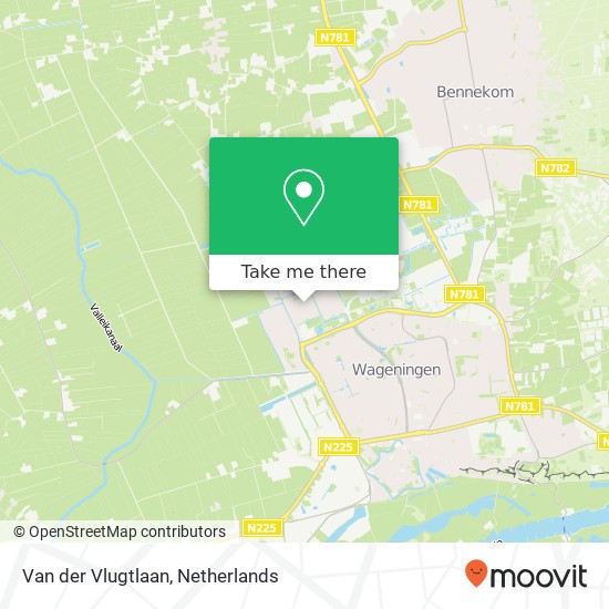 Van der Vlugtlaan, 6708 MC Wageningen map