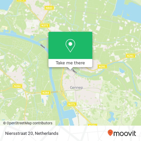 Niersstraat 20, Niersstraat 20, 6591 CB Gennep, Nederland map