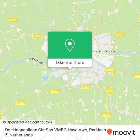 Dockingacollege Chr Sgs VMBO Havo Vwo, Parklaan 5 map