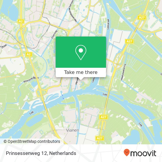 Prinsessenweg 12, Prinsessenweg 12, 3433 AG Nieuwegein, Nederland map