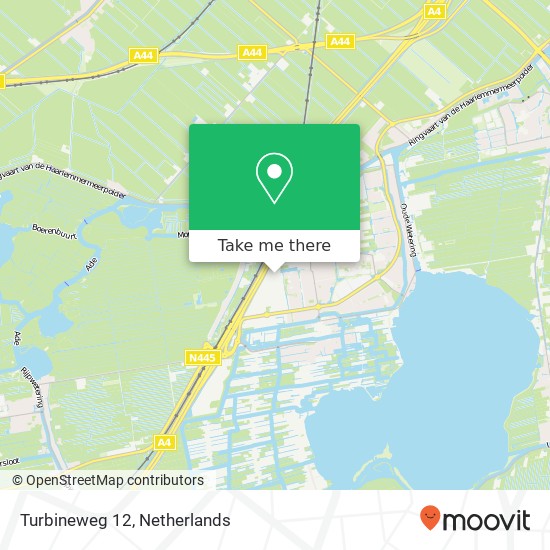 Turbineweg 12, 2371 DV Roelofarendsveen Karte