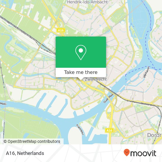 A16, 3333 Zwijndrecht Karte