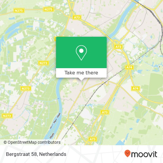 Bergstraat 58, 5931 CE Tegelen map