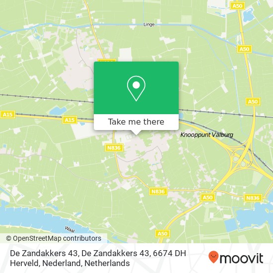 De Zandakkers 43, De Zandakkers 43, 6674 DH Herveld, Nederland map