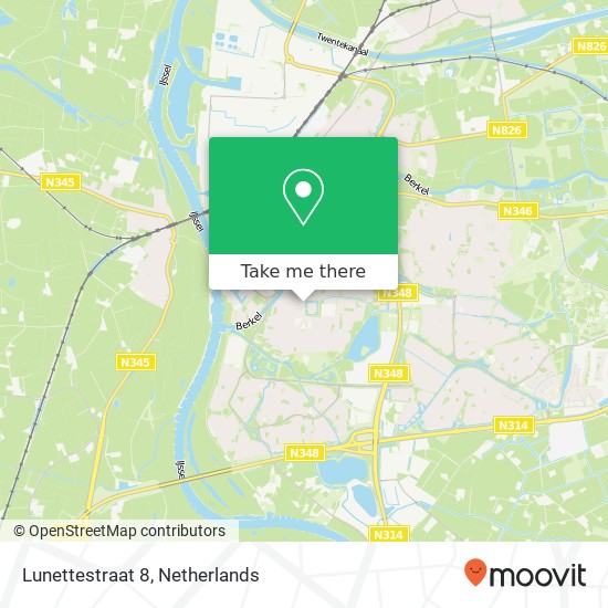 Lunettestraat 8, 7204 NL Zutphen map