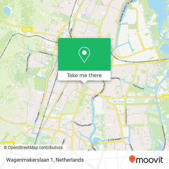 Wagenmakerslaan 1, Wagenmakerslaan 1, 2012 CW Haarlem, Nederland map