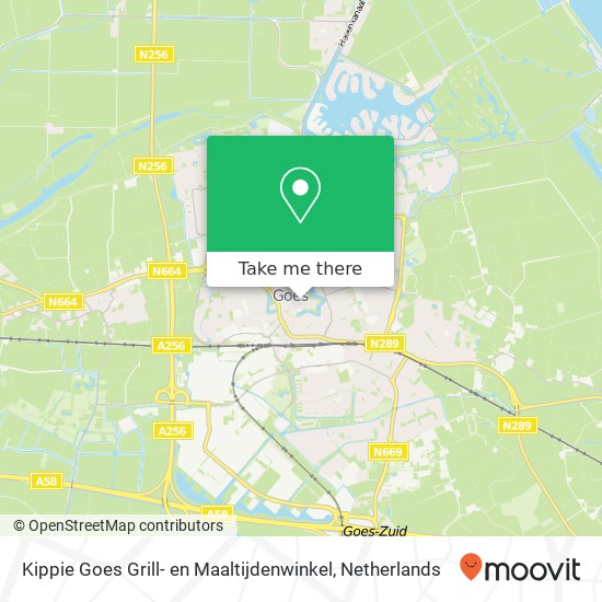 Kippie Goes Grill- en Maaltijdenwinkel, Ganzepoortstraat map