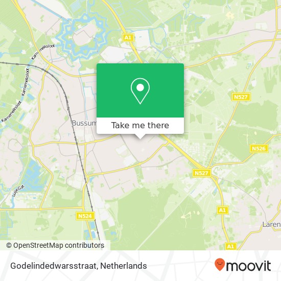 Godelindedwarsstraat, Godelindedwarsstraat, 1402 WN Bussum, Nederland Karte