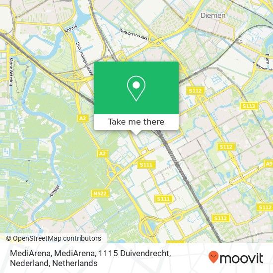 MediArena, MediArena, 1115 Duivendrecht, Nederland Karte