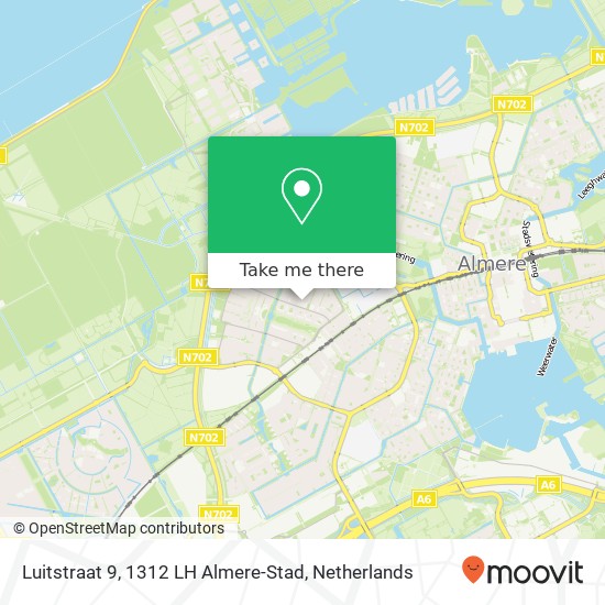 Luitstraat 9, 1312 LH Almere-Stad Karte