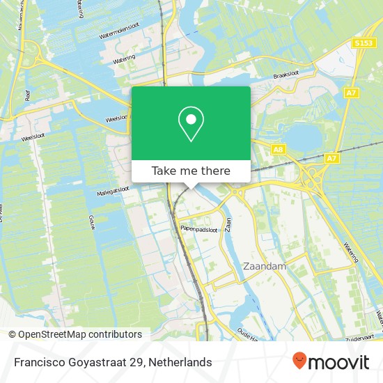 Francisco Goyastraat 29, Francisco Goyastraat 29, 1506 KS Zaandam, Nederland Karte