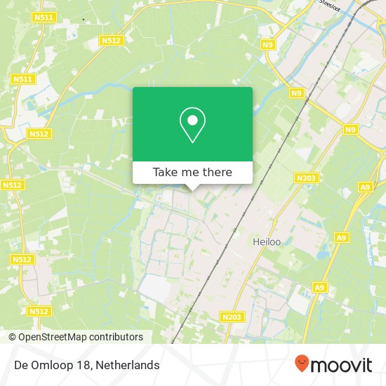 De Omloop 18, 1852 RJ Heiloo map