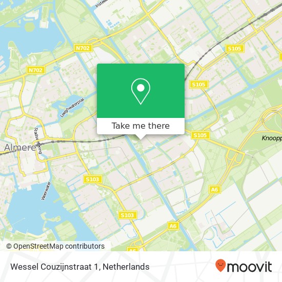 Wessel Couzijnstraat 1, 1328 BJ Almere-Stad Karte