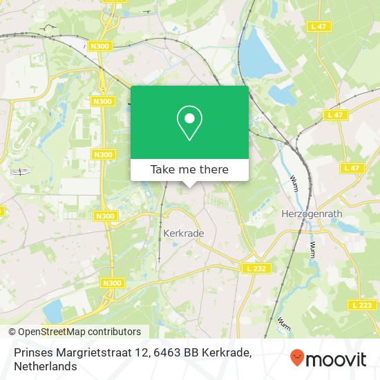 Prinses Margrietstraat 12, 6463 BB Kerkrade map