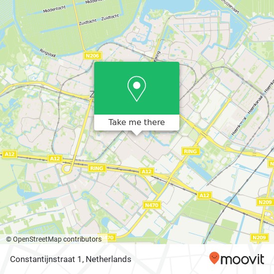 Constantijnstraat 1, 2712 CZ Zoetermeer map