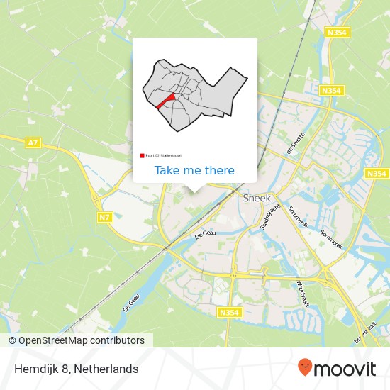 Hemdijk 8, 8601 JV Sneek map