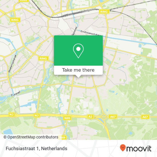 Fuchsiastraat 1, 5644 LN Eindhoven Karte