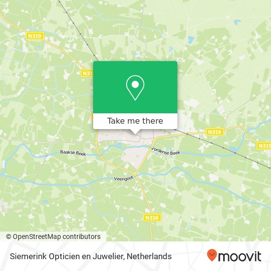Siemerink Opticien en Juwelier, Zutphenseweg 7 map