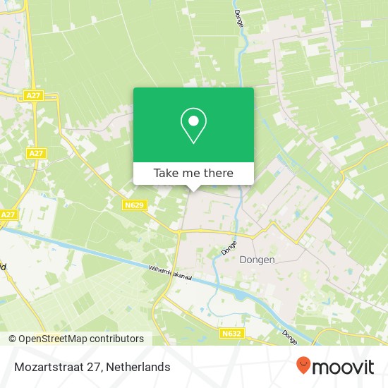 Mozartstraat 27, 5102 BE Dongen map